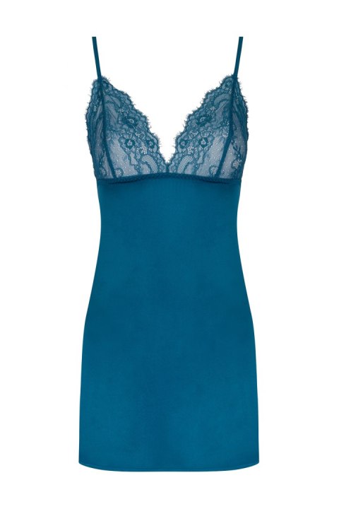 Anamell Turquoise/Turkusowa damska koszulka nocna satynowa LivCo Corsetti Fashion rozmiar - XXL BLUE Anamell Turquoise/Turkusowa damska koszulka nocna satynowa LivCo Corsetti Fashion rozmiar - XXL BLUE