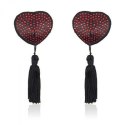 Bielizna-Heart shine nipples tassels (rosso)