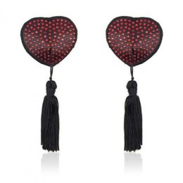 Bielizna-Heart shine nipples tassels (rosso)