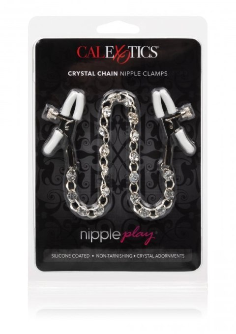 Crystal Chain Nipple Clamps Silver Crystal Chain Nipple Clamps Silver