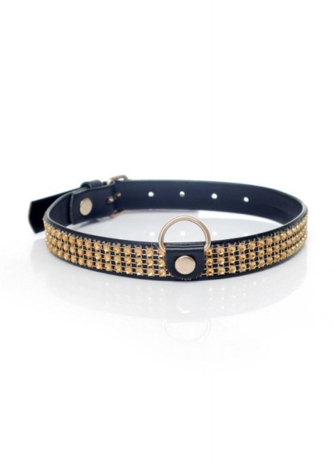 Fetish B - Series Collar with crystals 2 cm gold Fetish B - Series Collar with crystals 2 cm gold