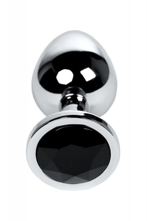 Silver anal plug TOYFA Metal with black round-shaped gem Silver anal plug TOYFA Metal with black round-shaped gem