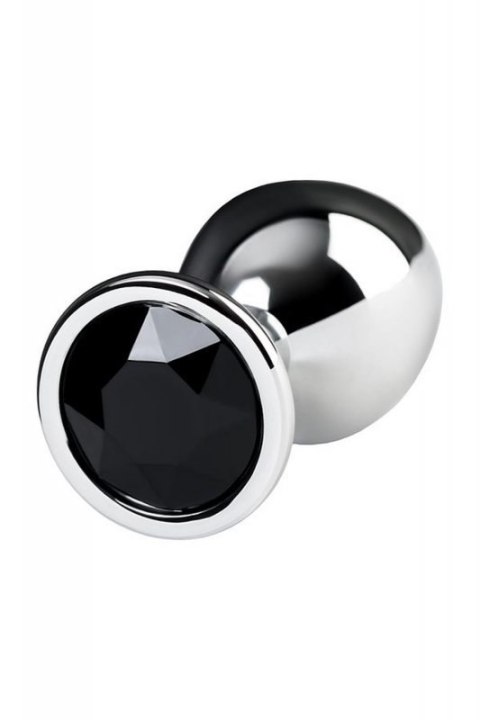 Silver anal plug TOYFA Metal with black round-shaped gem Silver anal plug TOYFA Metal with black round-shaped gem