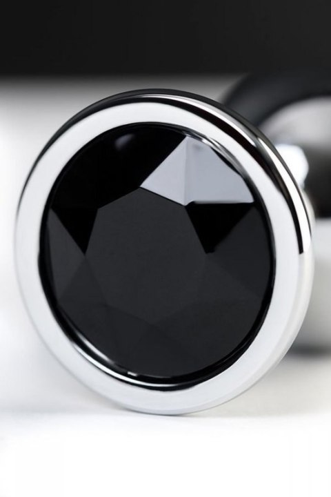 Silver anal plug TOYFA Metal with black round-shaped gem Silver anal plug TOYFA Metal with black round-shaped gem