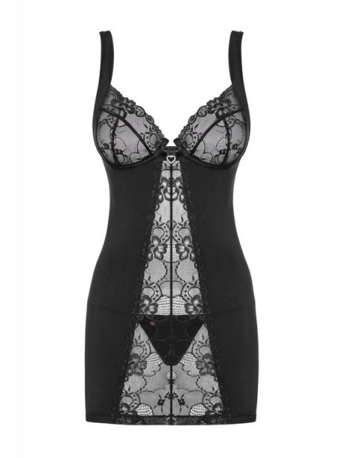 Bielizna-Heartina koszulka i stringi czarna S/M Bielizna-Heartina koszulka i stringi czarna S/M