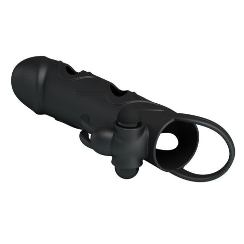 PRETTY LOVE - PENIS SLEEVE WITH BALL STRAP vibration BLACK PRETTY LOVE - PENIS SLEEVE WITH BALL STRAP vibration BLACK