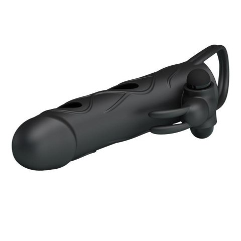 PRETTY LOVE - PENIS SLEEVE WITH BALL STRAP vibration BLACK PRETTY LOVE - PENIS SLEEVE WITH BALL STRAP vibration BLACK
