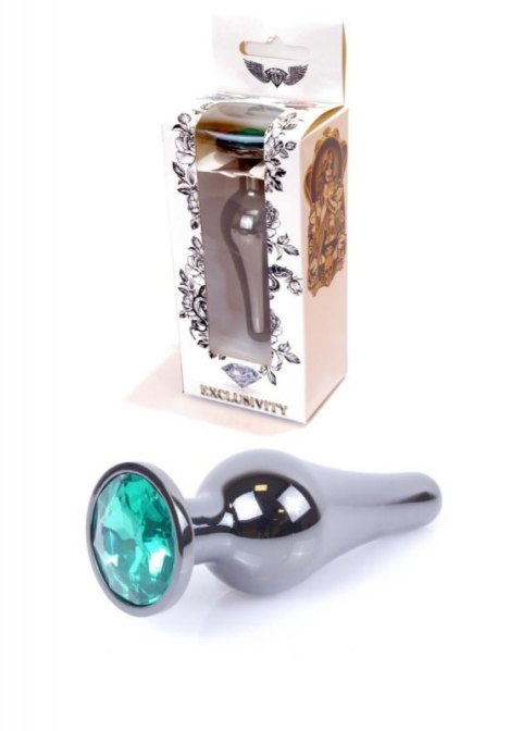 Plug-Jewellery Dark Silver BUTT PLUG- Green Plug-Jewellery Dark Silver BUTT PLUG- Green