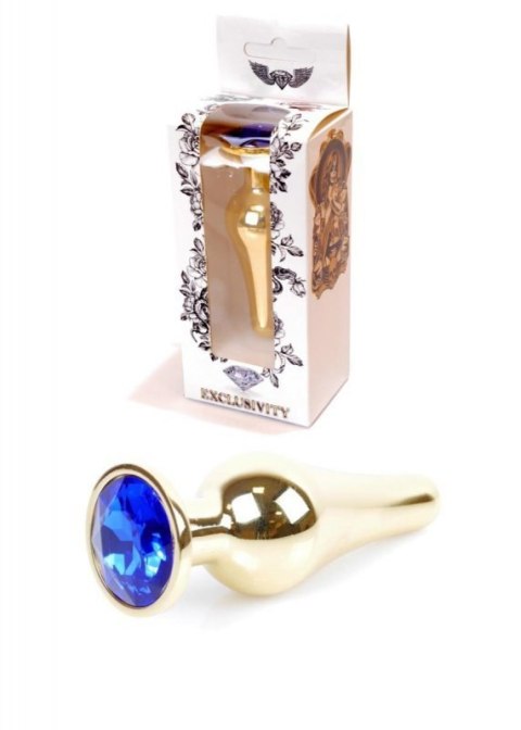 Plug-Jewellery Gold BUTT PLUG- Dark Blue Plug-Jewellery Gold BUTT PLUG- Dark Blue