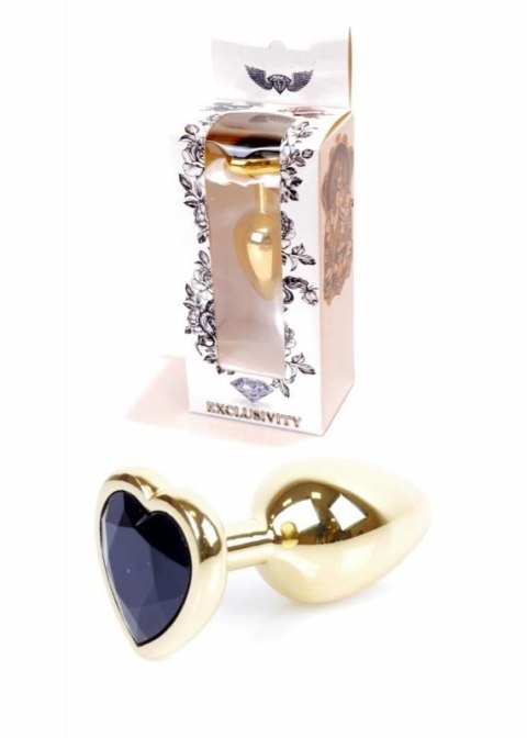 Plug-Jewellery Gold Heart PLUG- Black Plug-Jewellery Gold Heart PLUG- Black
