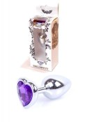 Plug-Jewellery Silver Heart PLUG- Purple