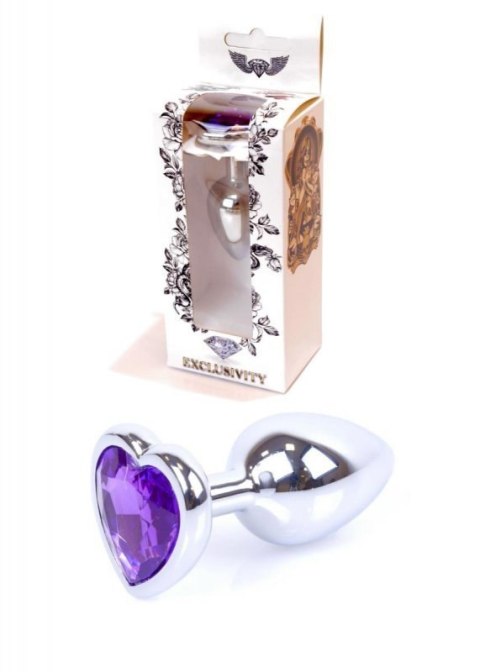 Plug-Jewellery Silver Heart PLUG- Purple Plug-Jewellery Silver Heart PLUG- Purple