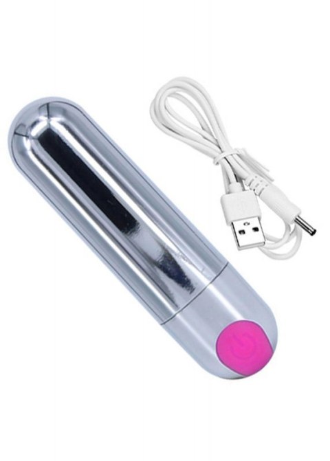 Wibrator-Strong Bullet Vibrator Silver/Pink USB 10 Function Wibrator-Strong Bullet Vibrator Silver/Pink USB 10 Function