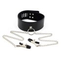 Collare con morsetti per capezzoli Leash nipple black Boss of toys