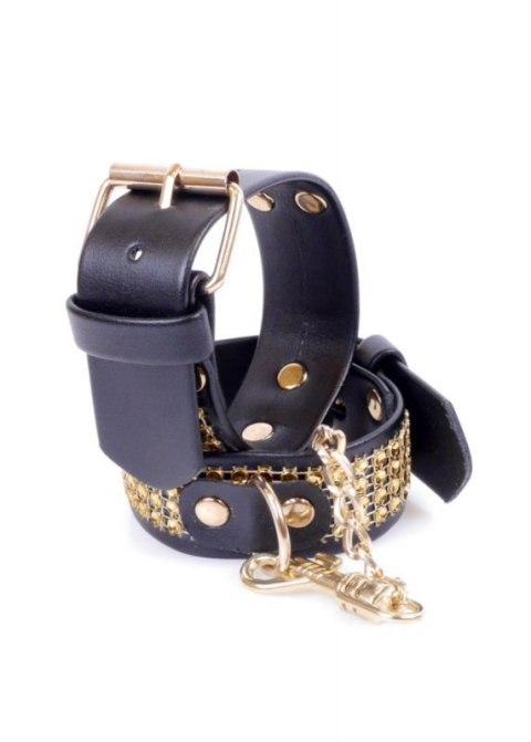 Fetish B - Series Handcuffs with cristals 3 cm Gold Fetish B - Series Handcuffs with cristals 3 cm Gold