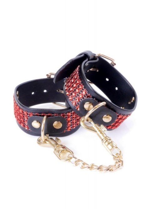 Fetish B - Series Handcuffs with cristals 3 cm Red Line Fetish B - Series Handcuffs with cristals 3 cm Red Line