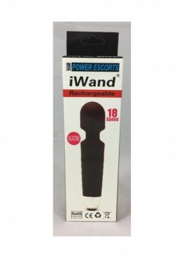 Iwand black rechargeable silicone bodywand massager Boss of toys