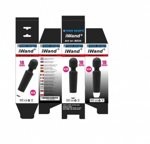 Iwand black rechargeable silicone bodywand massager Boss of toys Iwand black rechargeable silicone bodywand massager Boss of toys