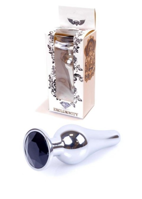 Plug-Jewellery Silver BUTT PLUG- Black Plug-Jewellery Silver BUTT PLUG- Black