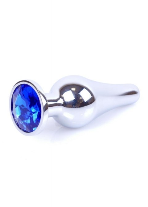 Plug-Jewellery Silver BUTT PLUG- Dark Blue Plug-Jewellery Silver BUTT PLUG- Dark Blue