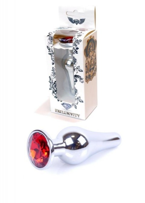 Plug-Jewellery Silver BUTT PLUG- Red Plug-Jewellery Silver BUTT PLUG- Red