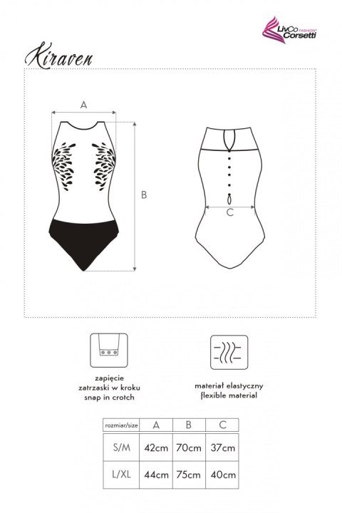 Body Kiraven LC 90571 Black Czarny Collection LivCo Corsetti Fashion rozmiar - L/XL CZARNY Body Kiraven LC 90571 Black Czarny Collection LivCo Corsetti Fashion rozmiar - L/XL CZARNY