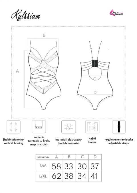 Body Kylssiam Black Czarny Collection LivCo Corsetti Fashion rozmiar - L/XL CZARNY Body Kylssiam Black Czarny Collection LivCo Corsetti Fashion rozmiar - L/XL CZARNY