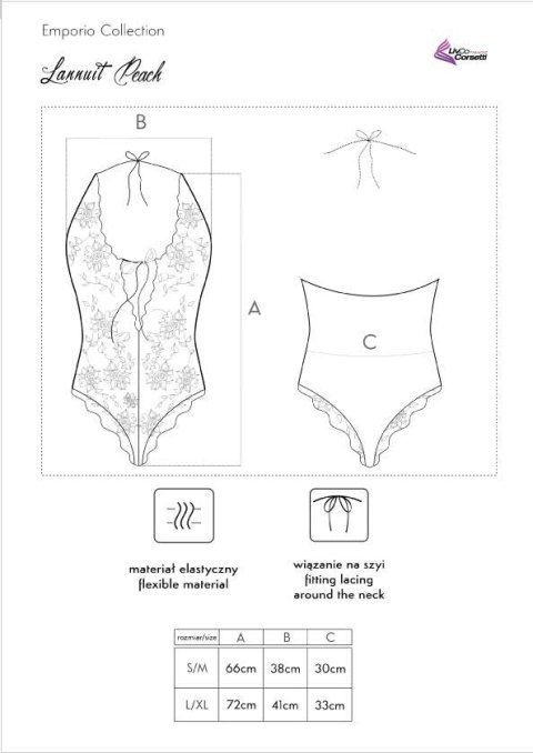 Body Lannuit Peach Emporio Pink Różowy Collection LivCo Corsetti Fashion rozmiar - L/XL PEACH Body Lannuit Peach Emporio Pink Różowy Collection LivCo Corsetti Fashion rozmiar - L/XL PEACH