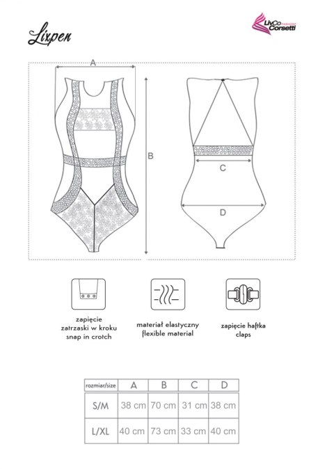 Body Lixpen LC 90612 Black Czarny Collection LivCo Corsetti Fashion rozmiar - L/XL CZARNY Body Lixpen LC 90612 Black Czarny Collection LivCo Corsetti Fashion rozmiar - L/XL CZARNY